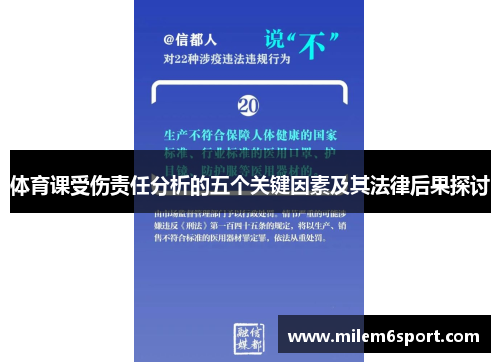体育课受伤责任分析的五个关键因素及其法律后果探讨